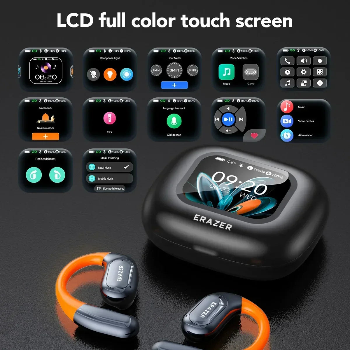 NNEOBA Wireless Translator Earbuds with Touchscreen Case